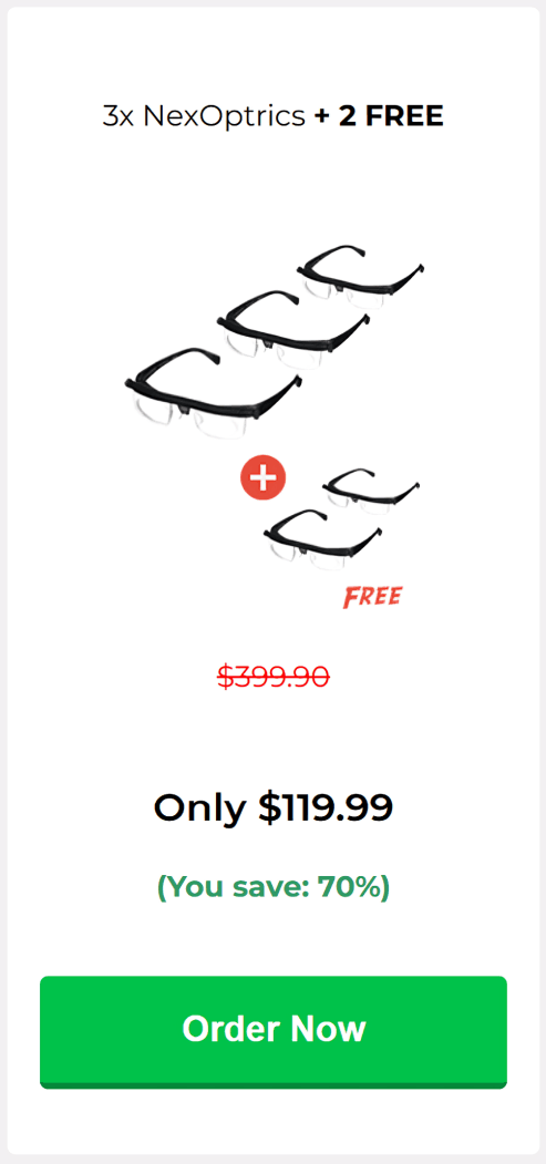 NexOptrics Adjustable Glasses offer price