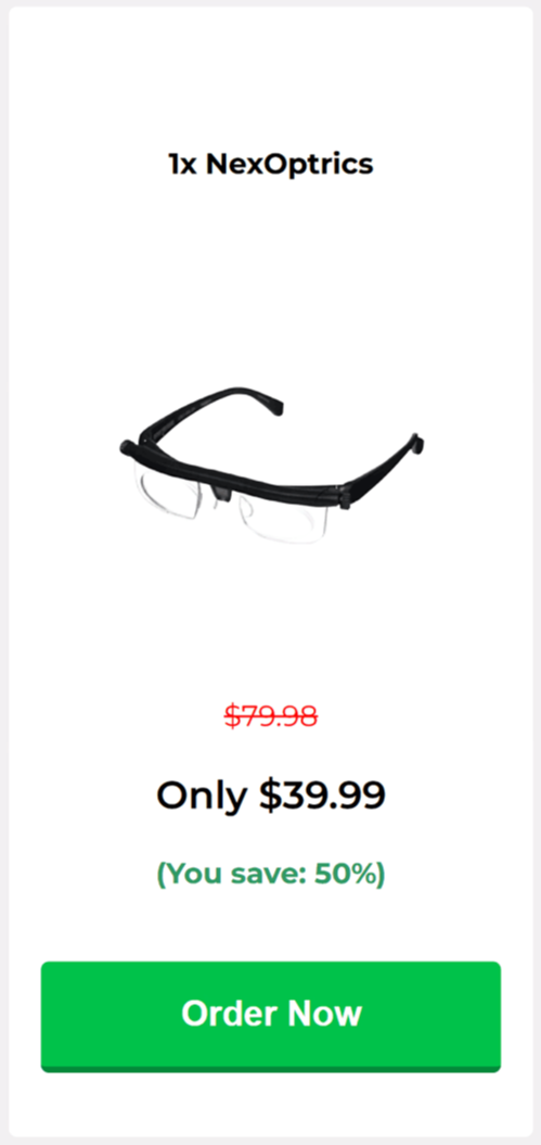 NexOptrics Adjustable Glasses offer price